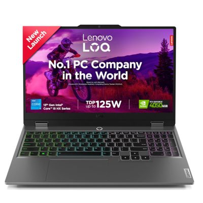 Lenovo LOQ 15IRX9. Intel Core i5 13th Gen 13450HX - (16 GB/512 GB SSD/Windows 11 Home/6 GB Graphics/NVIDIA GeForce RTX 4050) 83DV01AAIN Gaming Laptop (15.6 inch, Luna Grey, 2.38 Kg, With MS Office)